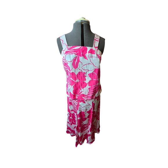 Vintage Givenchy En Plus Pink & White Floral Skirt Set M/L Cruise Beach Summer - Picture 2 of 16